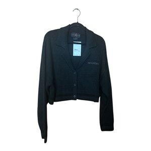 Air Jordan Nike Women Knit Black Cropped Cardigan XLarge Comfy Sporty & Stylish
